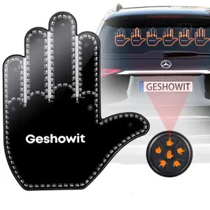 【Geshowit】Car Accessories for Men - Car Finger Light with 6 Gestures Remote - Show Your Feelings to Drivers - Ideal Gift Hand Gesture Lights, Truck Accessories, Finger Flicker Car LED Signs, car New Year Gift