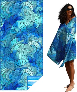 Microfiber Thin Lightweight Beach Towel Sand Free Quick Dry Compact for Swimming Pool, Camping, and Beach Essentials - Large Easy Pack for Vacation Gift