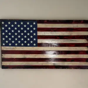 Handmade Wall Art - American Flag Design, Decorative Wall Hanging, Unique Handcrafted Artwork for Home Decor