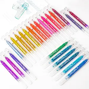 Jumbo Glitter Gel Pens 12/24/36/80/180 Shiney Colors for Coloring Drawing Craft Doodling Bullet Journaling Smooth Ink Flow Large Capacity Eye-Catching Design