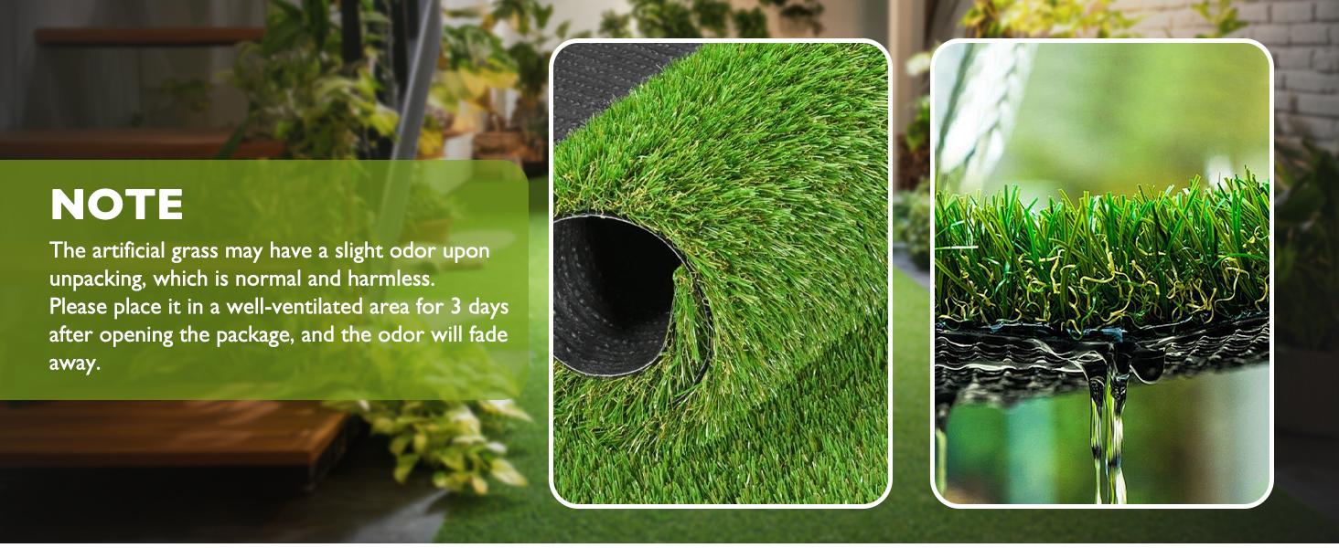 COOLCHOICE Artificial Grass Turf with Drainage Holes for Dog Potty Training 3 ft x 5 ft, 3 cm Fake Outdoor Rug Pee Pad for Patio Balcony Backyard, Indoor Green Mat Home Decoration, UV Flame Resistant