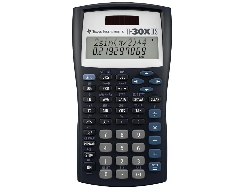 Texas Instruments TI-30XIIS Black Scientific Calculator - Solar & Battery Powered, 2-Line Display, Fraction Features, 1- & 2-Variable Statistics (Office Accounting Supplies)