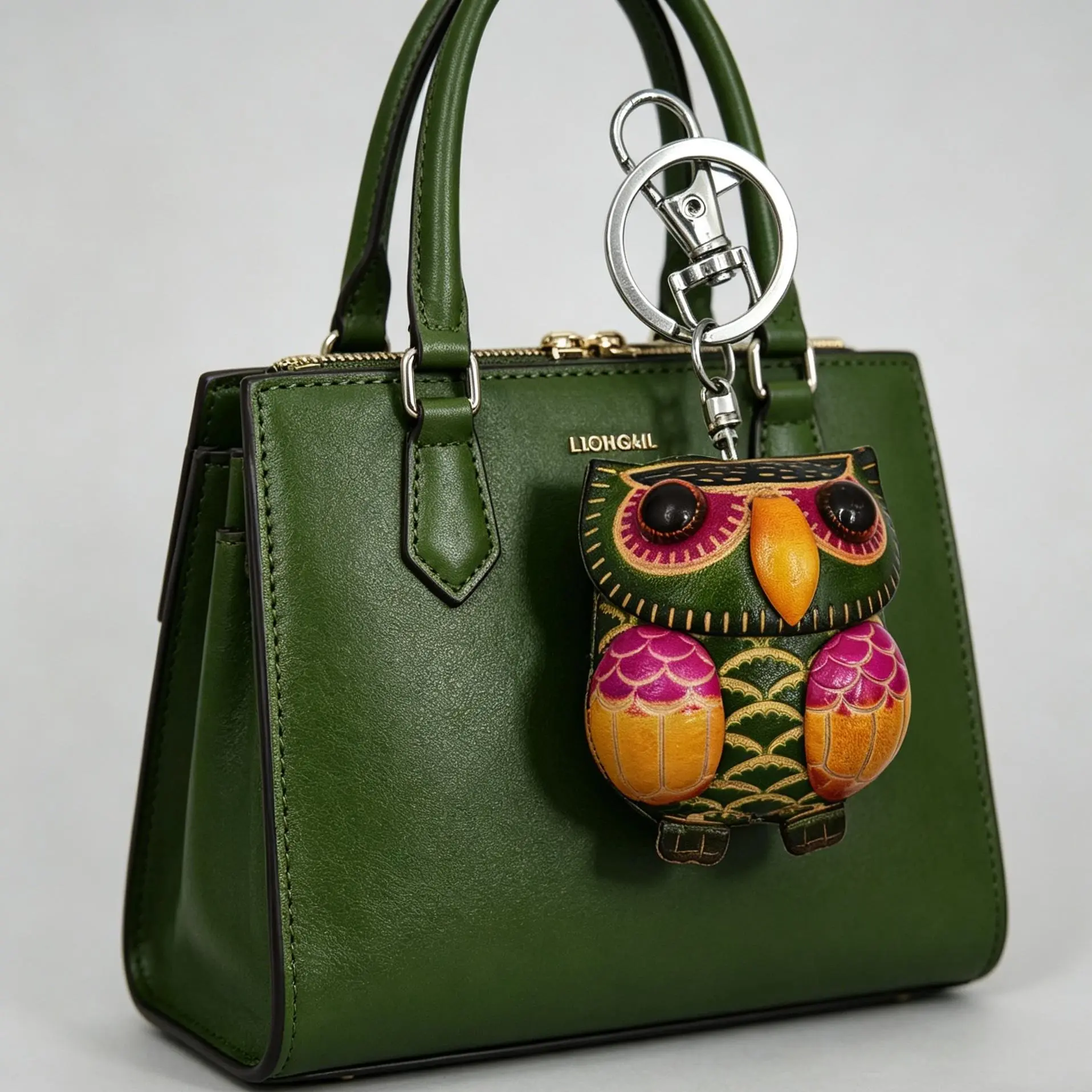 Handmade Top Grain Leather Owl Charm, Wallet Charm, Bag Key Phone Pendant, Unique Gift For Pet Lovers, Mother's Day & Father's Day Present, Fashion Stylish Ornament, Halloween, Hogwarts, Hogwarts, Wizard, Witch