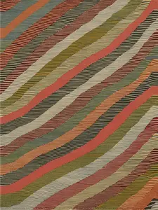 3x4 Persian Kilim Area Rug Handwoven Premium Wool Dynamic Wavy Stripe Pattern Earthy Tones Flat Weave Lightweight Durable Versatile Statement Piece