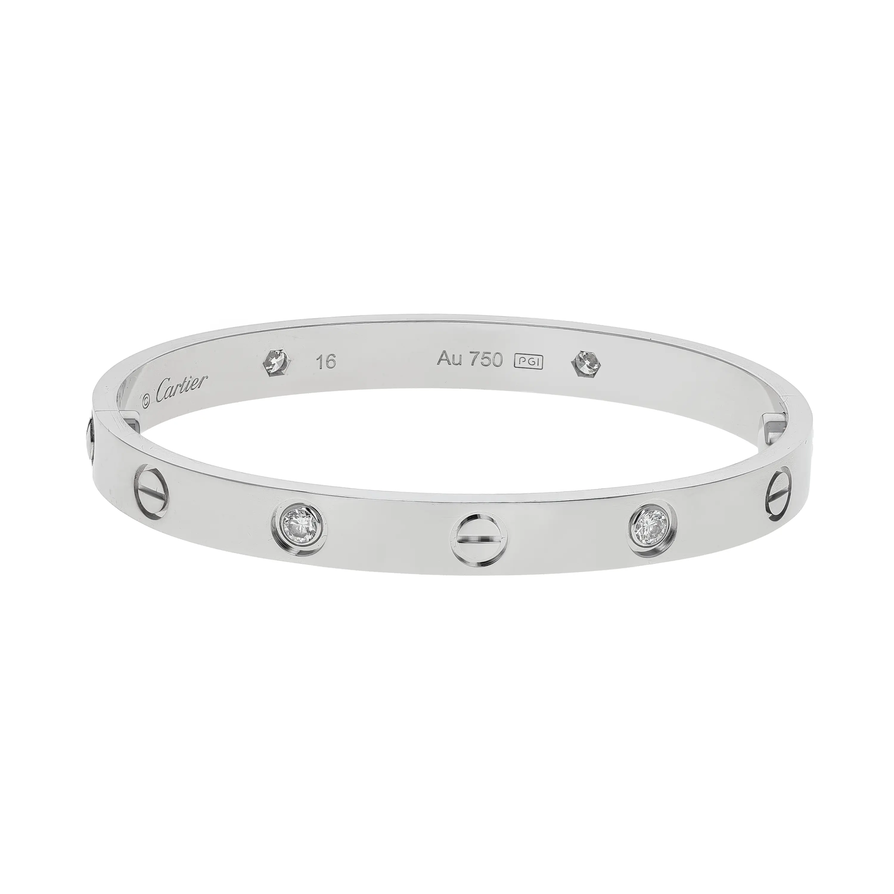 Pre-owned Cartier Love Bangle Size 16