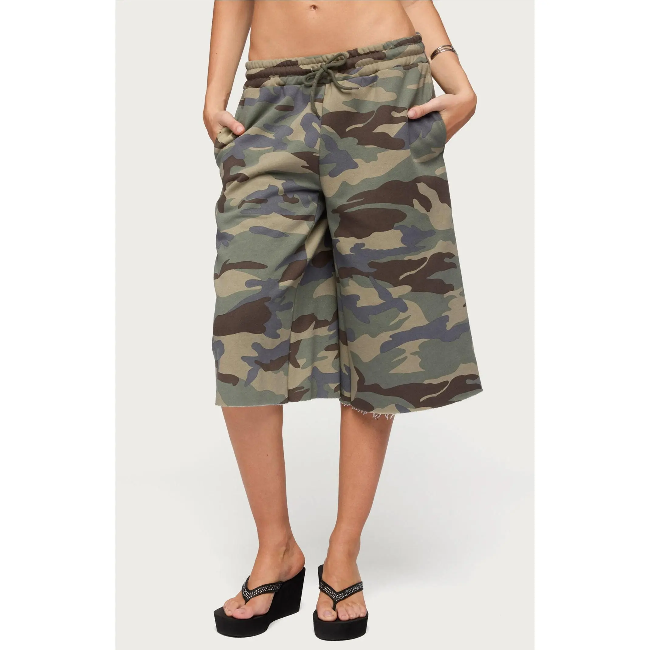 Edikted Women's Camo Rush Oversized Bermuda Shorts