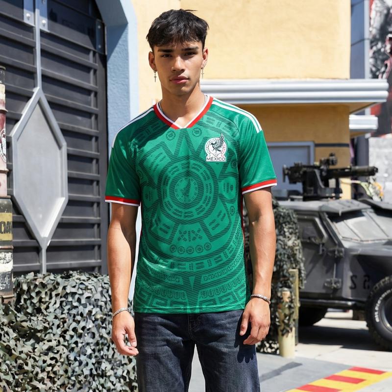 2026 Mexico Home World Cup Green Color Soccer Jersey Stadium Version, Unisex Soccer Jersey For Couple Matching, Vintage Streetwear Soccer Jersey, Perfect Gifts, Sports Top, Gym Athletic Clothes, El Tri Futbol Jersey