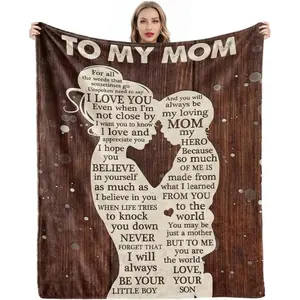 Gifts for Mom Soft Cozy Flannel Throw Blanket, Mothers Day Birthday Gifts for Mom From Son, Mom Gifts, Blanket Presents for Mother's Day, Christmas, Birthday Presents for Mother,