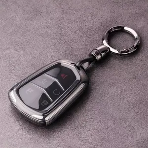 Soopcase for Cadillac Key fob Cover Case Keychain,Soft TPU Key Case,Skin,5-6 Buttons Compatible With CT6 XT5 CTS XTS SRX ATS STS Remote Key Vehicle Accessories