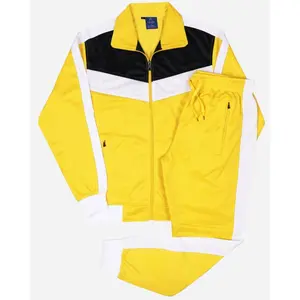 Royal Threads Men's Jogger Tracksuit iClimate Activewear Set Yellow/Black/White 4XL