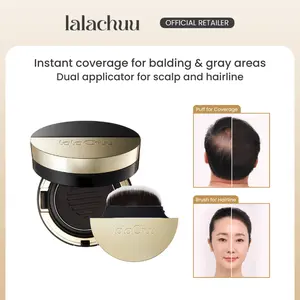 lalaChuu Hair Cushion Master 9g | Long-Lasting Gray Hair and Hairline Concealer with Berry Extracts for Scalp Nourishment, 100-Hour Coverage, Water & Sweat Resistant, Precision Brush & Puff for Easy Application nourishes hair Supersize Color quick