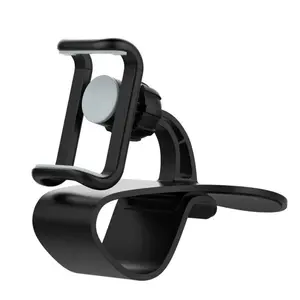 360 Degree Rotation Dashboard Cell Phone Holder for Car - Clip Mount Stand Suitable for All Sized Phones Plastic Plastic