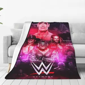W-WWE Flannel Blanket Super Soft Cozy Throw Blanket 40"X30", Lightweight Fuzzy Comfy Flannel Blanket Warm Plush Throw Blankets For Couch, Sofa, Bed,Christmas Gift,Gift For Men & Women, Vintage Blanket, Wrest Blanket
