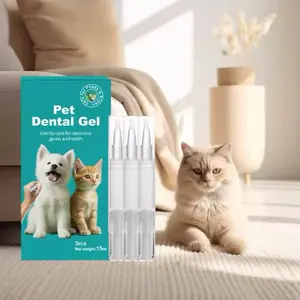 Pet Pupper 3PCS Pet Teeth Whitening Pen Dog & Cat Dental Gel Removes Plaque & Tartar Fresh Breath Oral Care