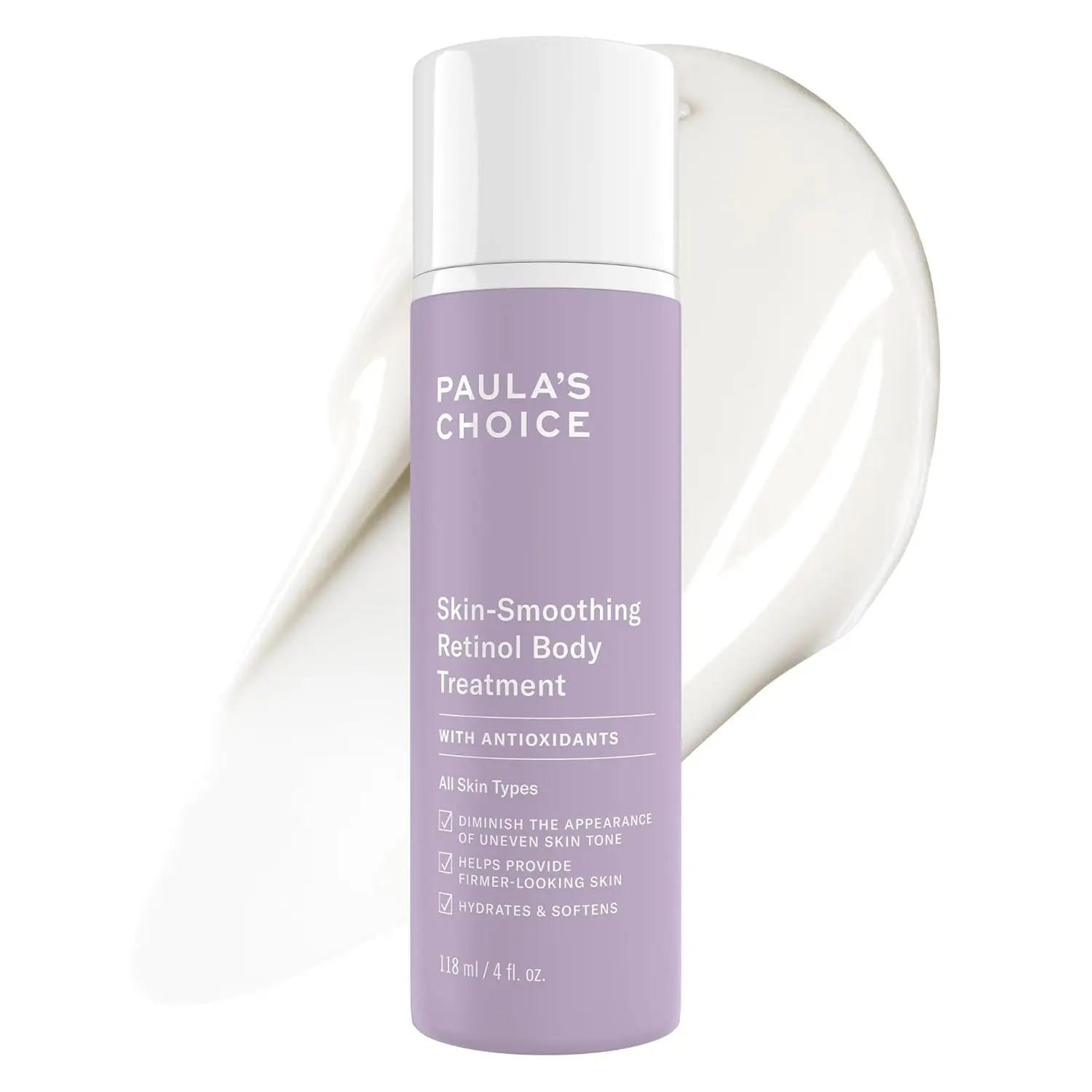 Paula's Choice Retinol Skin-Smoothing Body Lotion Treatment, 4 Fl Oz | Anti-Aging Body Moisturizer with Shea Butter, Vitamin C & E for All Skin Types, Reduces Dryness, Fragrance-Free