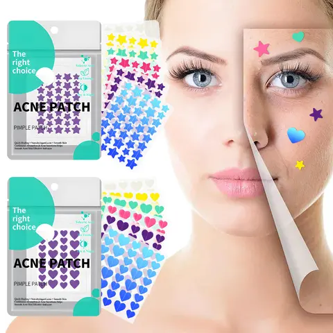 Pimple Patches for Face - Hydrocolloid Acne Patches Versitile, Cute Star /Love zit covers spot stickers mild,Skin Care Product for Women & Men