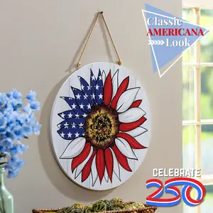 America’s 250th Patriotic Door Décor Collection – Sunflowers, Peace Doves & Rustic RWB Accents