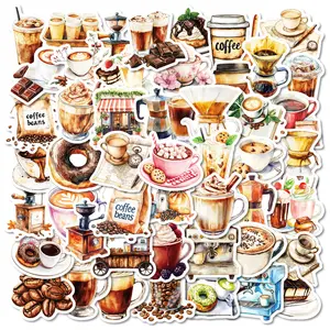 50 Sticker Sheets for Coffee Lovers, Sticker Decals Featuring Various Coffee-themed Decorations Suitable for Scrapbooks, Journals, Laptops, Water Bottles, Cars, Etc. A Gift with A Positive Message and Based on Faith.