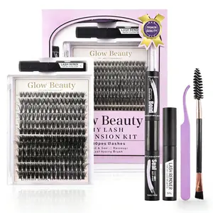 Self Adhesive Lash Clusters Kit | 280PCS Natural Volume Lashes 30D 40D | Easy Apply,  Waterproof Long Lasting | DIY Eyelash Extensions Kit for Beginners with Tweezer  | lashes clusters kit Reusable Easy To Remove Cosmetic Contour Flawless lash clusters Ma