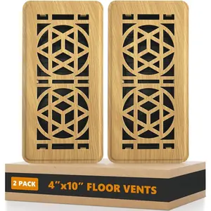 2 Pack Floor Vent Covers, Floor Register 4x10, Heavy Duty Walkable Steel Vent Cover, Adjustable Metal Decorative Vent Covers for  Floor Ceiling or Sidewall Vent, Rust-Proof(Not made of solid )