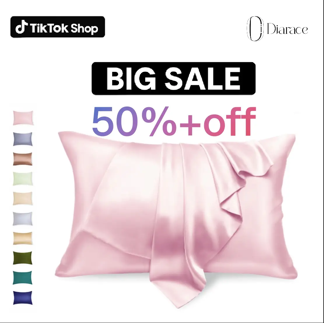 Diarace 100% Mulberry Silk 19 Momme Pillowcase - Double-Sided, Cooling & Breathable for Summer, Anti-Acne, Great for Hair & Skin
