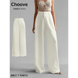 Women's Casual Commuter Pants, Straight-Leg Wide Leg Trousers, Comfortable Office Wear, Stylish Ladies' Clothing for Daily Use