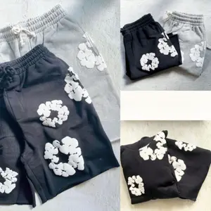 3D Flower Print Hoodie Sweatpants Set,Unisex Oversized Wreath Tracksuit,Plush Warm Winter Athleisure,Gym Outfits,Y2K Foam Sports Shorts,Casual High Waist Drawstring Shorts with Pockets