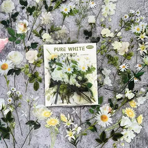 40pcs/set DIY Flower Pattern Decorative Sticker, Vintage Decorative Sticker, Self Adhesive Decal for Scrapbook