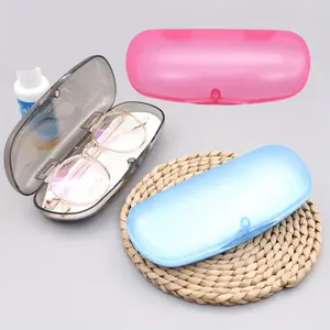 3Pcs Hard Shell Glasses Cases Plastic Frosted Translucent Eyeglasses Case with Magnetic Closure Great for Travel