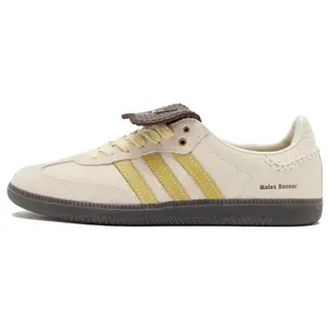 Men's & Women's Wales Bonner x Adidas Originals Samba Nubuck Low-Top Casual Footwear - White-Brown Walking Shoes, Lightweight Trainer with Comfort & Durability