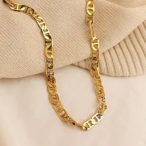 Gold Mariner Link Chain Necklace - Bold Anchor Link, Unisex Statement Jewelry, Versatile 18-24 Inches, Layering Friendly, Gift Idea