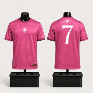 Premium Ronaldo Soccer Shirt Portugal #7 – Black Gold Football Jersey, Performance Fan Apparel, Comfortable Sports Top Unisex