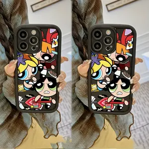 Powerpuff Girls Cartoon Phone Case for iPhone 16/15/14/13/12/11 Pro Max/mini/XR/XS/x/7/8 Plus, Soft Anti-Drop Tpu Back Cover