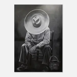 Enigmatic Monochrome Portrait – Modern Wall Decor Canvas