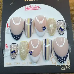 3D Lemon Handmade Reusable Press on Nails, Salon Quality Nails