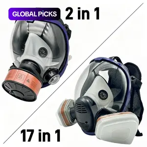 Reusable Anti-Fog Anti-Toxic Full Face Respirator Mask with Filter, Gas and Dust Protection, Ideal for Painting, Woodworking, Construction and DIY