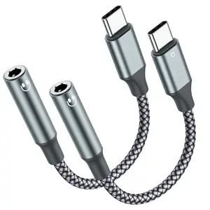 USB Type C to 3.5mm Headphone Jack Adapter, (2-Pack) USB C to Aux Female Audio Dongle  Cord Compatible with  16/15 Pro/15 Plus/15 Pro Max,iPad Pro,MacBook,  Galaxy S24 S23 S22