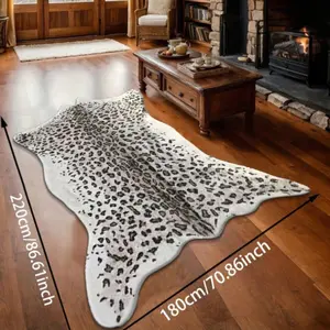 Bohemian Style Polyester Velvet Mat Rug, Durable Anti-Slip Design, Perfect for Bedroom & Living Room Use, Natural Aesthetic Addition