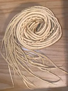 Golden blonde dreadlock extensions, braids, blonde,