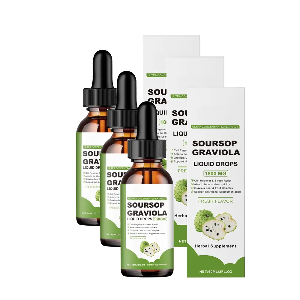 【GRAB 3 NOW】Pure Soursop Graviola Bitters Liquid Drops - Herbal Supplement for Cell Support & Regeneration, Immune & Gut Health, High Absorption, Natural Flavor, Edible Dietary Boost for Fitness & Wellness, Herb
