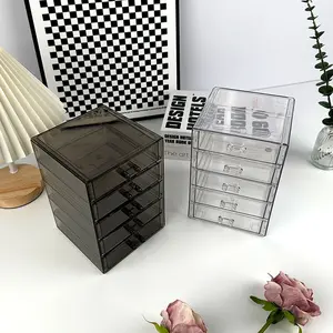 Multi-Layer Storage Box, 3-Drawer Clear Plastic Organizer with Stackable Design, Dustproof & Space-Saving, Drawers Organization, Vanity & Desk Use, Must-Have for Cosmetic & Stationery Storage