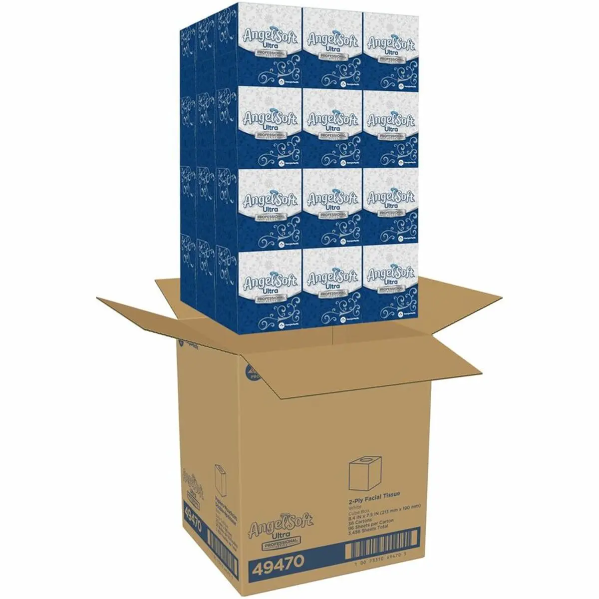 212 MAIN 2-Ply 7.5" x 8.4" Disposable Eco-Friendly Facial Tissue Cube Box Napkins - 36-Pack, Hotel Ready, Luxury Look, Soft Texture, for Office, Casino, Image-Conscious Spaces, Medical Facilities
