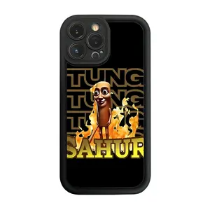 Phone Case - 1pc Tung Tung Tung Sahur Phone Case Buffer Anti-Collision Protective Phone Cases Compatible with Different Models of Iphone 17 16 15 14 13 Pro Max Cover Casing