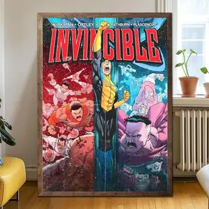 Invincible Comic Book Cover Art Print, Superhero Wall Decor, Modern Graphic Poster