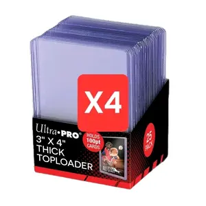 4 Pack 25ct Ultra Pro 3x4 Toploader.