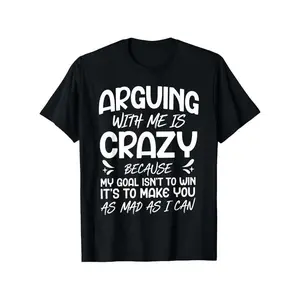 Funny "Arguing with Me Pointless I Knew I Was Wrong" Saying T-Shirt - Lightweight Short Sleeve Tee with Humorous Print, Round Neck Casual Top for &, Gym,, Casual Attire - Machine Washable Funny Statement Shirt, Fabric, Smooth, Seamless, Shortsleeve