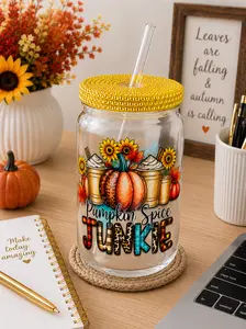 Pumpkin Spice Junkie Glass fall cup
