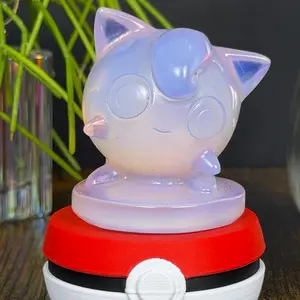 Pink Opalite Jigglypuff-Inspired Carving + FREE Stand