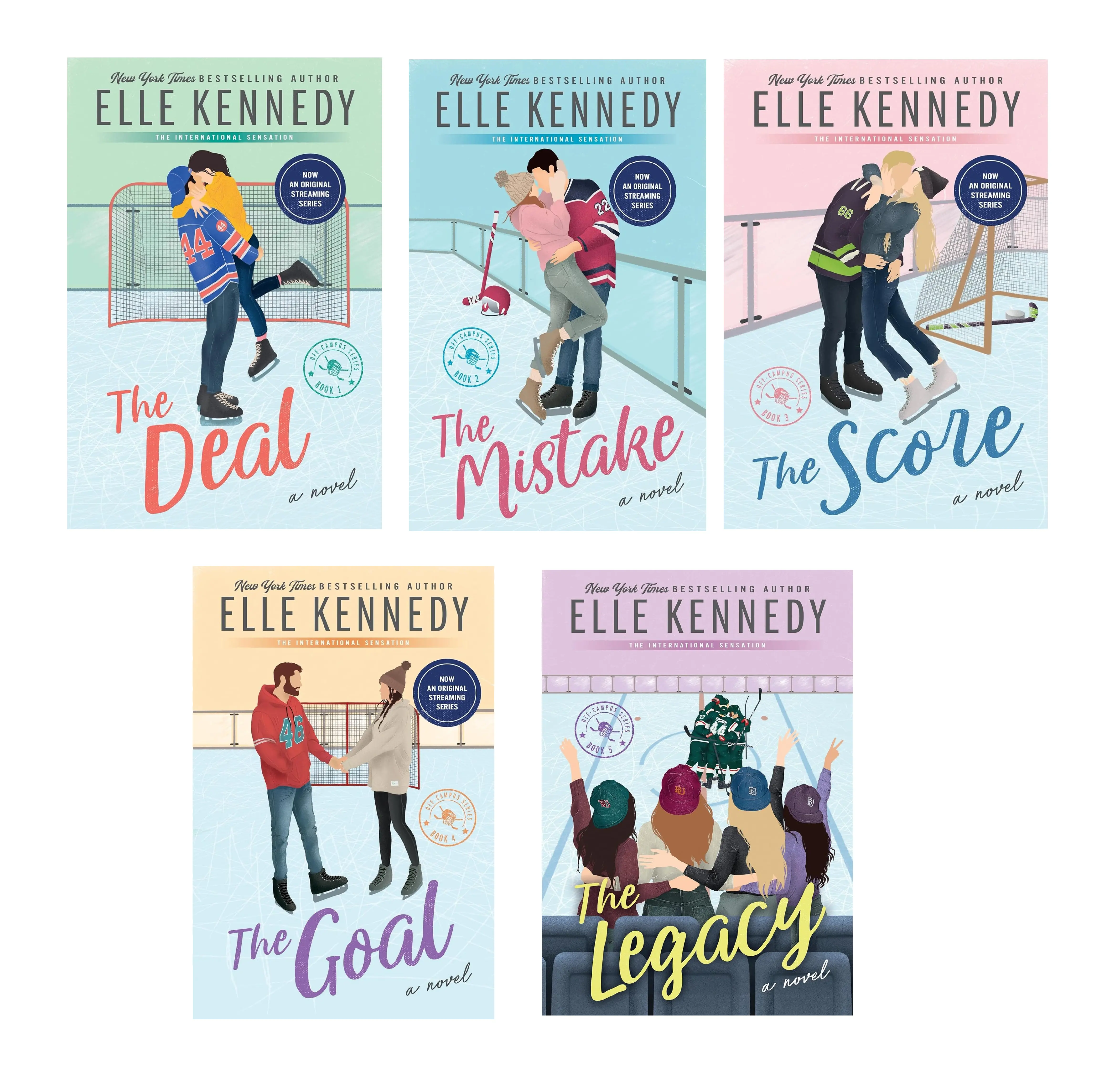 Off-Campus (5 book series) A Hockey romance Novels by Elle Kennedy : The Deal - The Mistake - The Score - The Goal - The Legacy (Paperback)