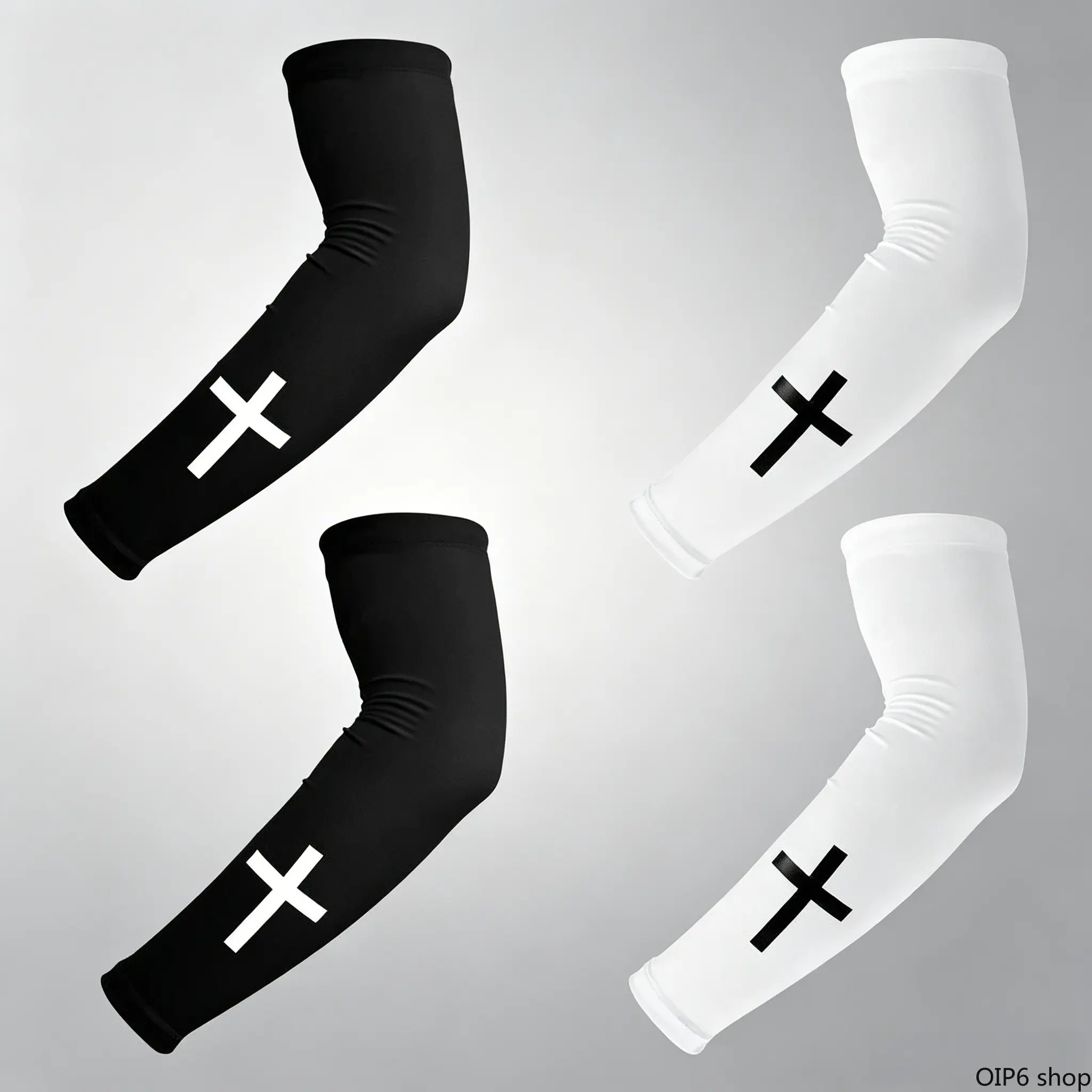 Unisex Cross-Pattern Polyester Arm Sleeves - Adjustable Fitted, Cooling Sun-Resistant Arm Guard, Elastic Sports Accessory for Football Training, Daily Outdoor Use